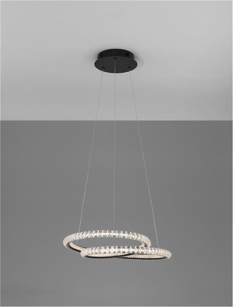 Nova Luce Závěsné LED svítidlo GINEVRA černý hliník a akryl 45W 3000K stmívatelné