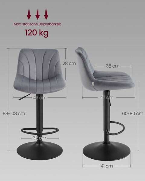 Set dvou barových židlí LJB161GN01 (2ks)