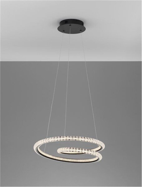 Nova Luce Závěsné LED svítidlo GINEVRA černý hliník a akryl 45W 3000K stmívatelné