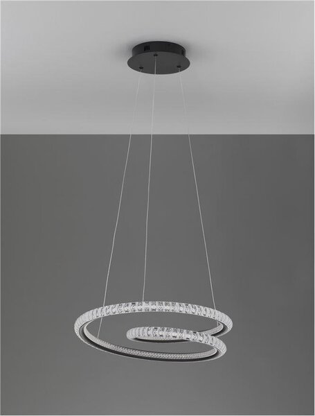 Nova Luce Závěsné LED svítidlo GINEVRA černý hliník a akryl 45W 3000K stmívatelné
