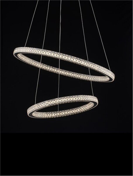 Nova Luce Závěsné LED svítidlo GINEVRA černý hliník a akryl 54W 3000K stmívatelné