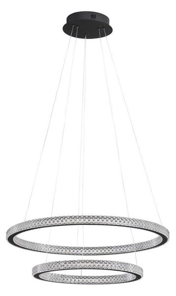 Nova Luce Závěsné LED svítidlo GINEVRA černý hliník a akryl 54W 3000K stmívatelné