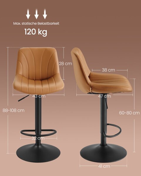 Set dvou barových židlí LJB181KN01 (2ks)