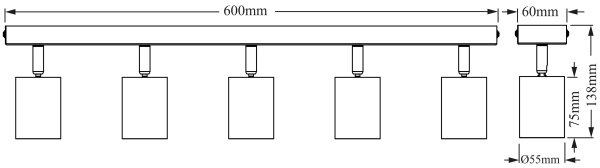 Osram - Bodové svítidlo ELEMENTAL 5xGU10/6W/230V