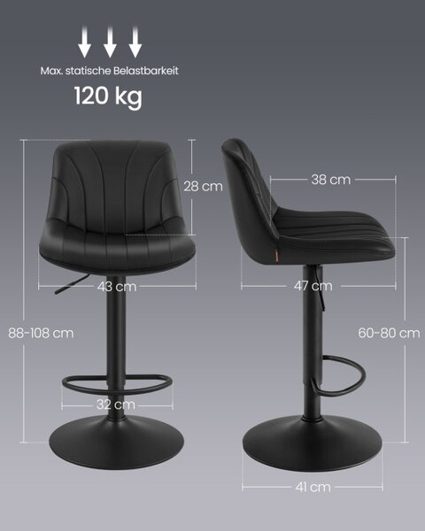 Set dvou barových židlí LJB181BH01 (2ks)