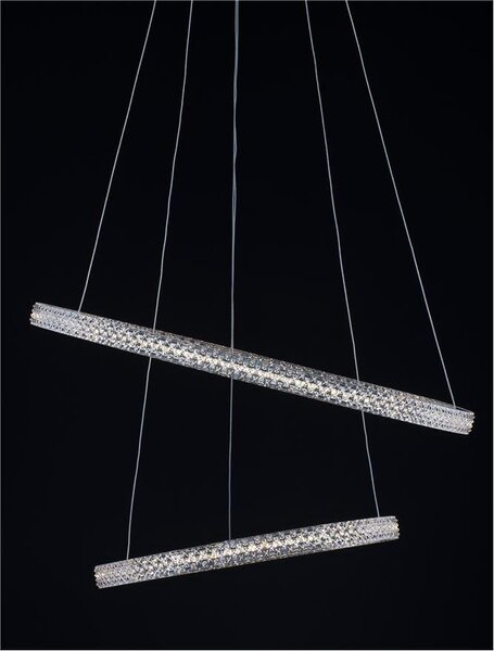Nova Luce Závěsné LED svítidlo GINEVRA černý hliník a akryl 54W 3000K stmívatelné