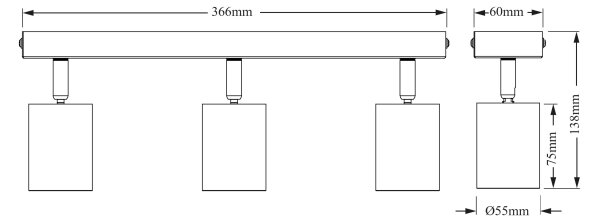 Osram - Bodové svítidlo ELEMENTAL 3xGU10/6W/230V