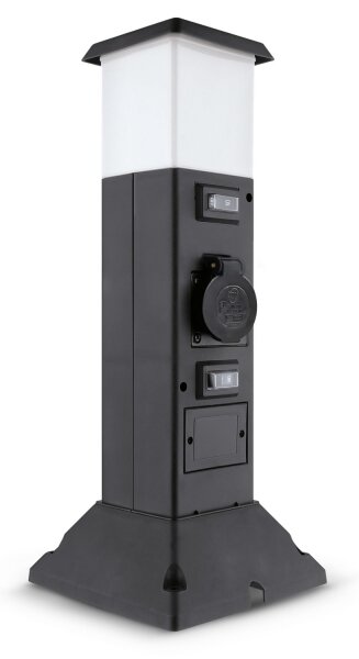 Brilagi - Venkovní lampa se 2 zásuvkami SCHUKO 1xE14/15W/230V IP44 černá