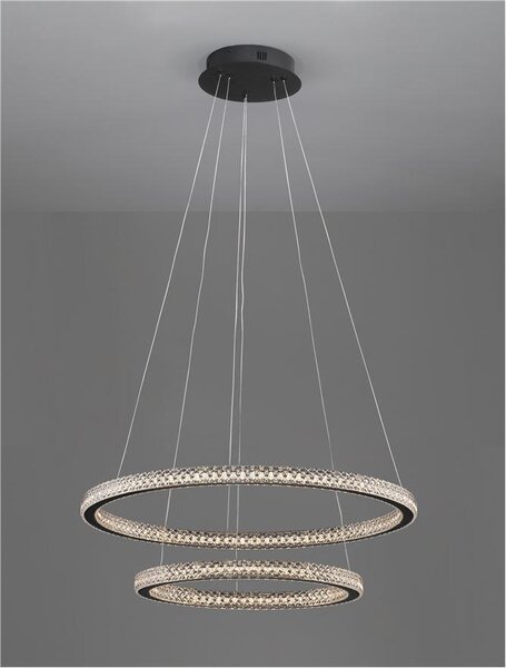 Nova Luce Závěsné LED svítidlo GINEVRA černý hliník a akryl 54W 3000K stmívatelné