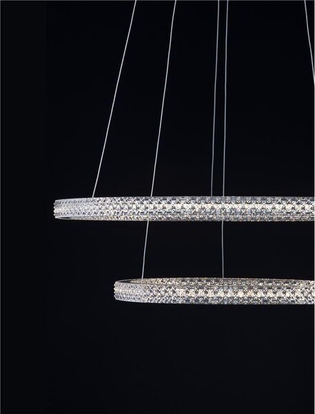Nova Luce Závěsné LED svítidlo GINEVRA černý hliník a akryl 54W 3000K stmívatelné