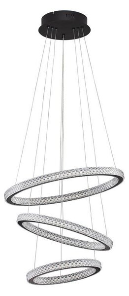 Nova Luce Závěsné LED svítidlo GINEVRA černý hliník a akryl 69W 3000K stmívatelné