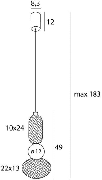 MaxLight Bora závěsné svítidlo 1x10 W černá-zlatá P0591