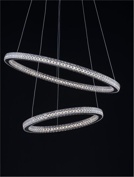 Nova Luce Závěsné LED svítidlo GINEVRA černý hliník a akryl 54W 3000K stmívatelné