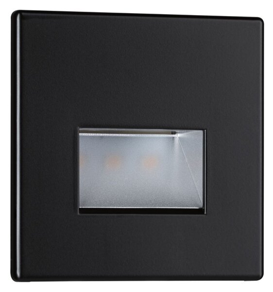 P 93094 LED vestavné svítidlo do zdi Edge Quadro hranaté 8x8cm 1,2W 230V 2700K černá mat - PAULMANN