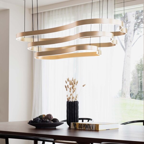 Ideal Lux - LED Lustr na lanku WAVES LED/37W/230V CRI 90 mosaz