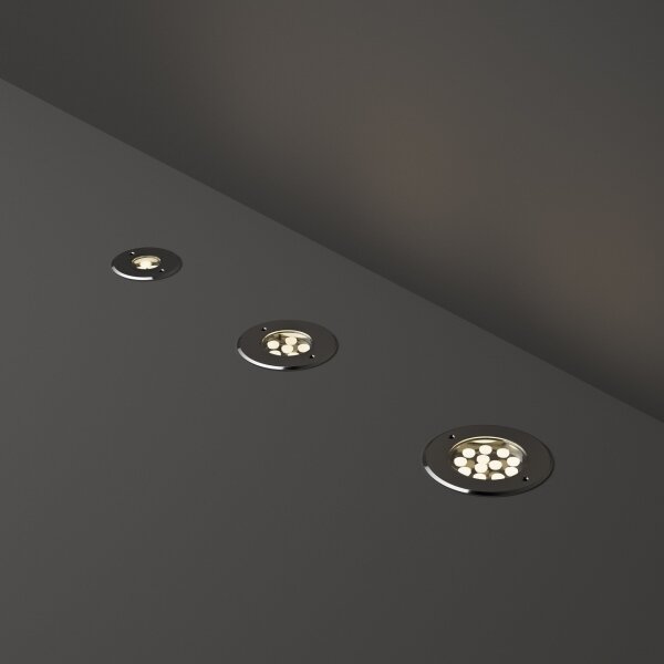 Ideal Lux - LED Nájezdové svítidlo FLOOR LED/6W/230V pr. 12 cm CRI 90 IP67 chrom