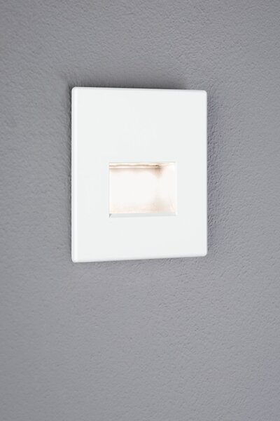 P 93093 LED vestavné svítidlo do zdi Edge Quadro hranaté 8x8cm 1,2W 230V 2700K bílá mat - PAULMANN
