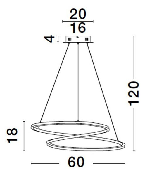 Nova Luce Závěsné LED svítidlo GIRISH, 40W 3000K stmívatelné