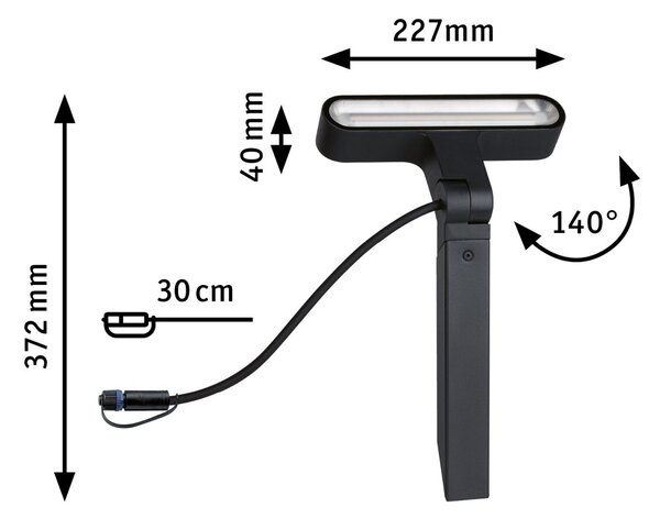 P 94544 Plug & Shine LED spot Ito IP65 3000K 6W antracit - PAULMANN