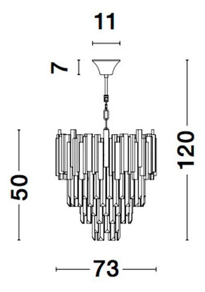 Nova Luce Závěsné svítidlo GRANE zlatý kov a křišťál E14 12x5W