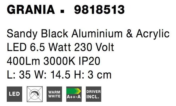 Nova Luce Nástěnné LED svítidlo GRANIA, 6.5W 3000K Barva: Zlatá