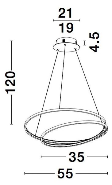 Nova Luce Závěsné LED svítidlo GRANIA, 25W 3000K stmívatelné Barva: Zlatá