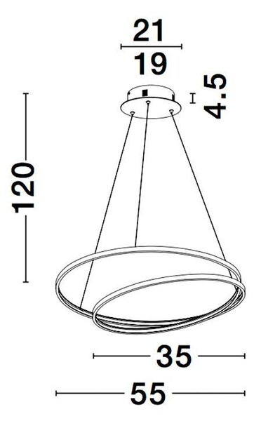 Nova Luce Závěsné LED svítidlo GRANIA, 25W 3000K stmívatelné Barva: Zlatá