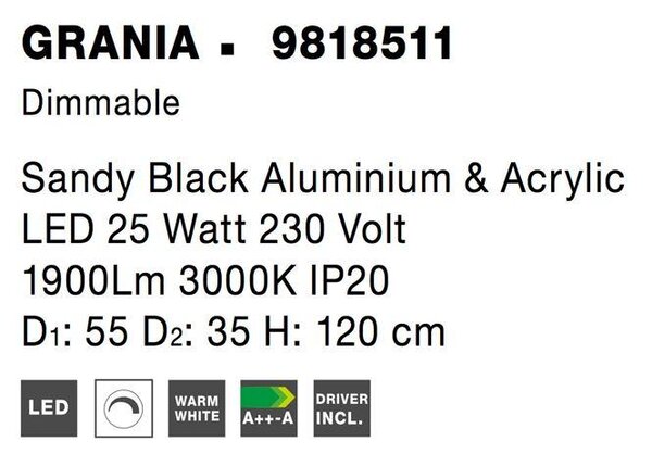 Nova Luce Závěsné LED svítidlo GRANIA, 25W 3000K stmívatelné Barva: Zlatá