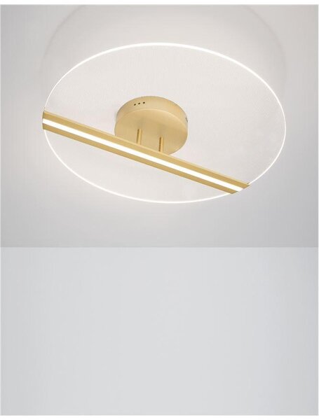 Nova Luce Stropní LED svítidlo JERTUNA zlatý hliník a akryl 30W 3000K