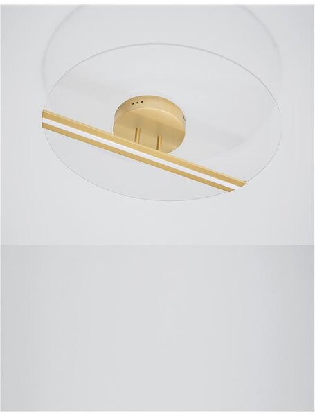 Nova Luce Stropní LED svítidlo JERTUNA zlatý hliník a akryl 30W 3000K