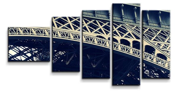 Sablio Obraz - 5-dílný Eiffel Tower - 100x60 cm