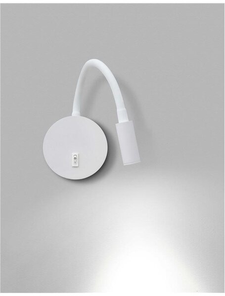 Nova Luce Bodové LED svítidlo JACO, 3W, 3200K nastavitelné vypínač na těle Barva: Bílá