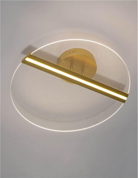 Nova Luce Stropní LED svítidlo JERTUNA zlatý hliník a akryl 30W 3000K