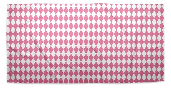 Sablio Ručník Růžovobílé kosočtverce - 30x50 cm