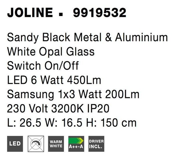 Nova Luce Stojací LED lampa JOLINE, 3200K čtecí lampička