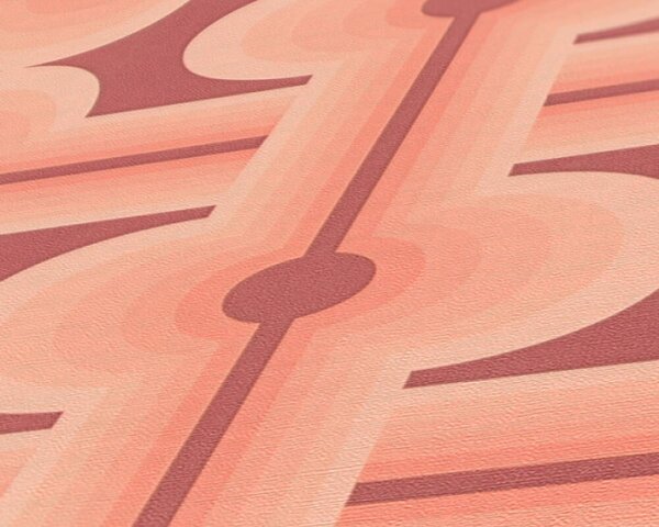 A.S. Création | Vliesová tapeta na zeď Retro Chic 39533-2 | 0,53 x 8,5 m | červená, oranžová, vínová, meruňková