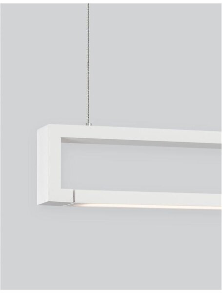 Nova Luce Závěsné LED svítidlo LINE bílá hliník a akryl rotační 38W 3000K