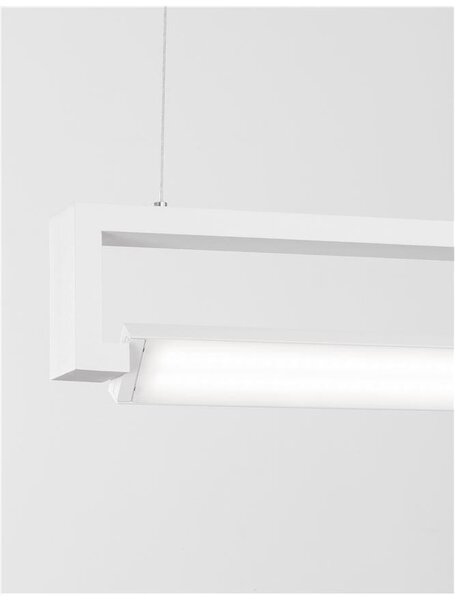 Nova Luce Závěsné LED svítidlo LINE bílá hliník a akryl rotační 38W 3000K