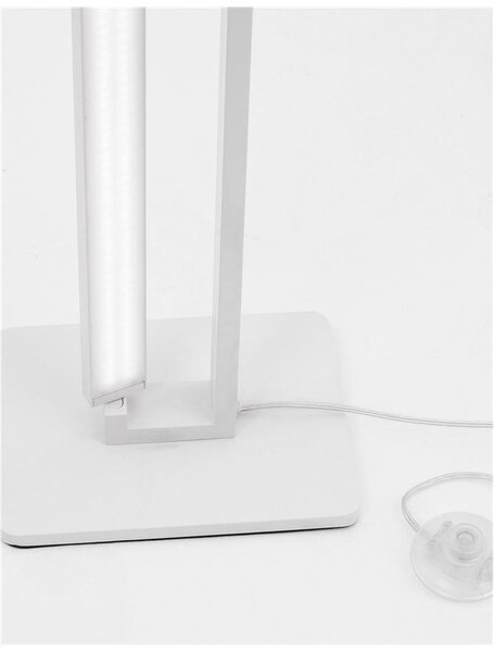 Nova Luce Stojací LED lampa LINE bílá hliník a akryl nastavitelné 27W 3000K