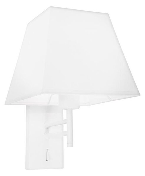 Nova Luce Nástěnné svítidlo LOGAN bílá hliník bílé stínidlo E27 1x12W vypínač na těle