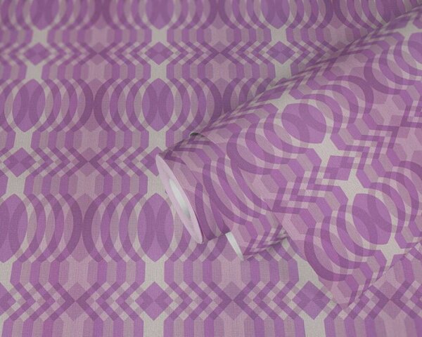 A.S. Création | Vliesová tapeta na zeď Retro Chic 39534-3 | 0,53 x 8,5 m | fialová, bílá