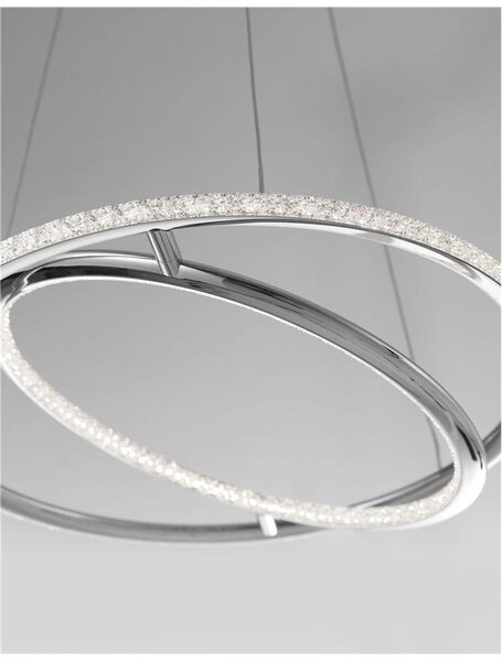 Nova Luce Závěsné LED svítidlo LIVORNO chromovaný hliník a akryl nastavitelné 29W 3000K