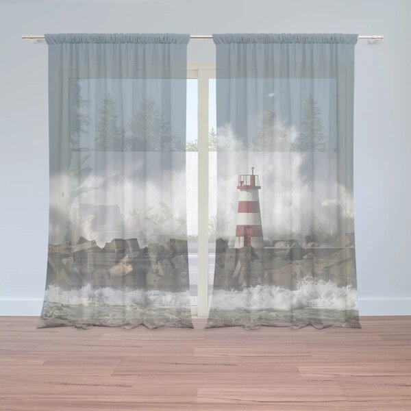 Sablio Záclony Maják ve vlnách: 2ks 150x250cm