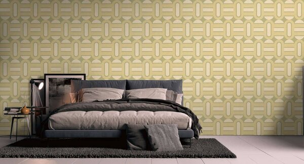 A.S. Création | Vliesová tapeta na zeď Retro Chic 39536-1 | 0,53 x 8,5 m | zelená, krémová