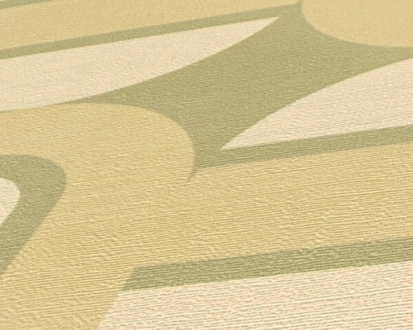 A.S. Création | Vliesová tapeta na zeď Retro Chic 39536-1 | 0,53 x 8,5 m | zelená, krémová
