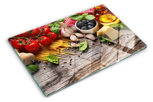 Skleněné krájecí prkénko Italská kuchyně s těstovinami a zeleninou ddk-nr-wm-00006959