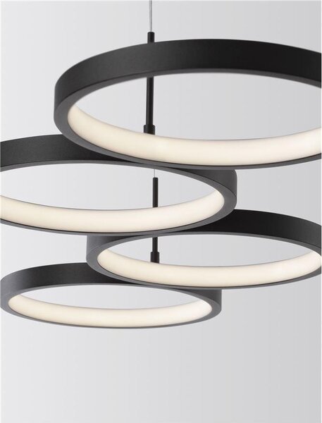 Nova Luce Závěsné LED svítidlo MAGNUS, 41W 3000K stmívatelné Barva: Černá