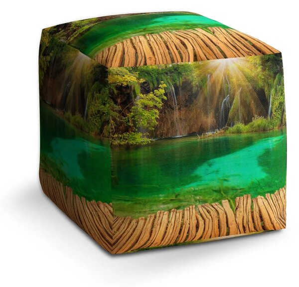 Sablio Taburet Cube Jezírko s vodopádem - 40x40x40 cm