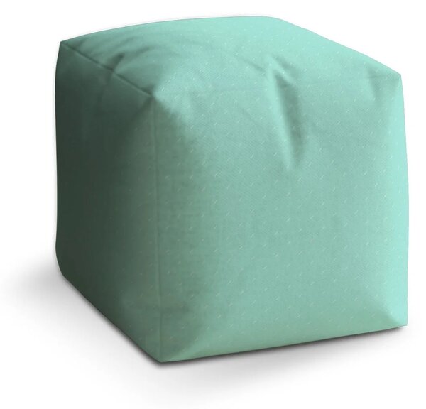 Sablio Taburet Cube Bílé čárky na tyrkysové - 40x40x40 cm