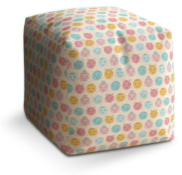 Sablio Taburet Cube Smajlíci - 40x40x40 cm